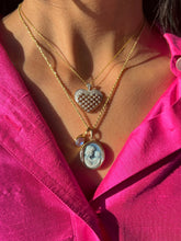 Load image into Gallery viewer, Vintage 14k Diamond Heart Lattice Pendant