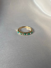 Load image into Gallery viewer, Vintage 9k Turquoise Pearl Half Eternity Ring
