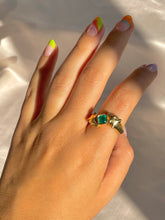 Load image into Gallery viewer, Vintage 18k Emerald Diamond Panther Duo Ring