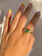 Load image into Gallery viewer, Vintage 18k Emerald Diamond Panther Duo Ring