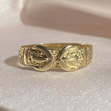 Load image into Gallery viewer, Vintage 9k Yellow Gold Double Belt Buckle Ring