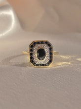 Load image into Gallery viewer, Midnight Sapphire Diamond Target Deco Ring