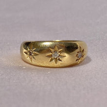 Load image into Gallery viewer, Antique 18k Trilogy Diamond Gypsy Ring 1918