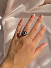 Load image into Gallery viewer, Midnight Sapphire Diamond Target Deco Ring
