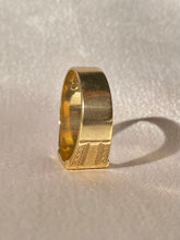 Load image into Gallery viewer, Antique 9k Starburst Diamond Signet Ring 1931