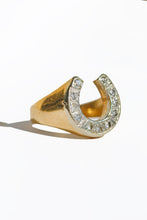 Load image into Gallery viewer, Vintage 14k Diamond Horseshoe Chunky Ring