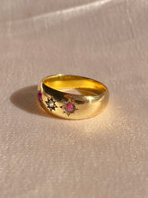 Load image into Gallery viewer, Antique 18k Trilogy Ruby Diamond Ring 1898