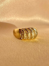 Load image into Gallery viewer, Vintage 14k Baguette Diamond Shell Bombe Ring