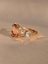 Load image into Gallery viewer, Vintage 9k Morganite Diamond Butterfly Ring