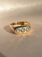 Load image into Gallery viewer, Vintage 14k Old European Diamond Trilogy Starburst Ring 1998 0.60 cts
