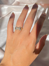 Load image into Gallery viewer, Vintage 9k Diamond Double Horseshoe C Ring