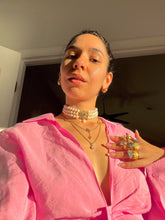 Load image into Gallery viewer, Vintage Topaz Tanzanite Pearl Victorian Revival Choker