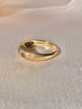 Load image into Gallery viewer, Vintage 9k Ruby Starburst Ring 1978