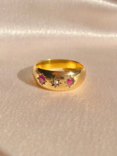 Load image into Gallery viewer, Antique 18k Trilogy Ruby Diamond Ring 1898