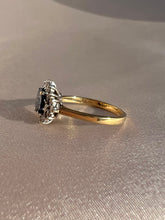 Load image into Gallery viewer, Vintage 9k Sapphire Diamond Cluster 1991