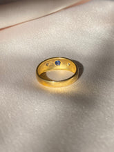 Load image into Gallery viewer, Antique 18k Gypsy Sapphire Diamond Ring