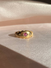 Load image into Gallery viewer, Vintage 9k Gold Ruby and Diamond Starburst Gypsy Ring