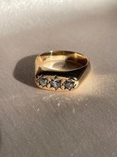 Load image into Gallery viewer, Vintage 14k Old European Diamond Trilogy Starburst Ring 1998 0.60 cts