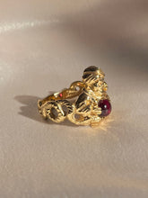Load image into Gallery viewer, Vintage 14k Ruby Genie Serpent Cabochon Ring