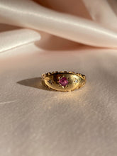 Load image into Gallery viewer, Vintage 9k Gold Ruby and Diamond Starburst Gypsy Ring