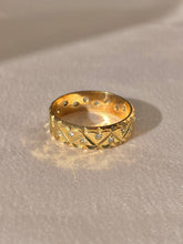 Load image into Gallery viewer, Vintage 9k Diamond Dot Eternity Brushed Ring 1975