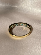 Load image into Gallery viewer, Vintage 9k Emerald Diamond Half Eternity Band