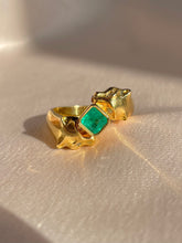 Load image into Gallery viewer, Vintage 18k Emerald Diamond Panther Duo Ring