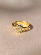 Load image into Gallery viewer, Antique 18k Diamond Seed Pearl Cluster Ring 1891