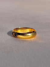 Load image into Gallery viewer, Antique 22k Sapphire Trilogy Starburst Ring 1924