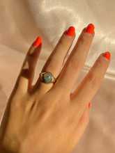 Load image into Gallery viewer, Vintage 9k Moss Agate Cabochon Signet Ring