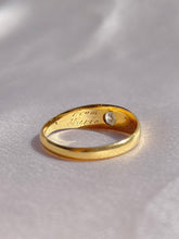 Load image into Gallery viewer, Antique 18k Solitaire Diamond Gypsy Ring 'From Marie 1927'