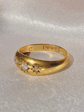 Load image into Gallery viewer, Antique 18k Diamond Trilogy Gypsy Ring 1919