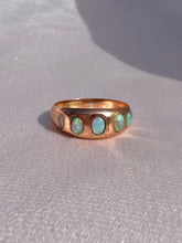 Load image into Gallery viewer, Antique 9k Rose Gold Opal Cabochon Eternity Ring 1909