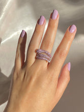 Load image into Gallery viewer, 14k Pink Diamond Pavé Snake Ring 2 cts
