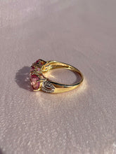 Load image into Gallery viewer, Vintage 9k Pink Heart Diamond Ring