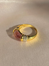 Load image into Gallery viewer, Vintage 18k Morganite Diamond Cabochon Ring