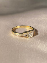 Load image into Gallery viewer, Vintage 9k Princess Cut Diamond Cocktail Ring