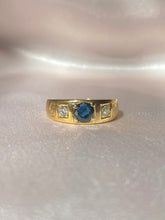 Load image into Gallery viewer, Antique 18k Sapphire + Diamond Gypsy Set Ring 1883