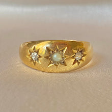 Load image into Gallery viewer, Antique 18k Seed Pearl Diamond Gypsy 1907