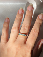 Load image into Gallery viewer, Vintage 9k Emerald Diamond Half Eternity Band