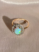 Load image into Gallery viewer, Vintage 18k Opal Diamond Cluster Halo Ring