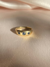 Load image into Gallery viewer, Vintage 9k Gold Sapphire Starburst Gypsy Ring Band