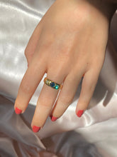 Load image into Gallery viewer, Antique 18k Sapphire + Diamond Gypsy Set Ring 1883