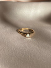 Load image into Gallery viewer, Victorian 14k Gold Old European Cut Solitaire Diamond Belcher Ring