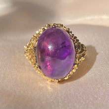 Load image into Gallery viewer, Vintage 9k Amethyst Cabochon Cocktail Ring 1970