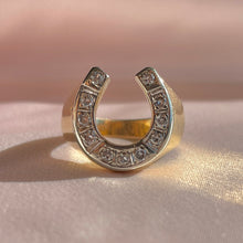 Load image into Gallery viewer, Vintage 14k Diamond Horseshoe Chunky Ring