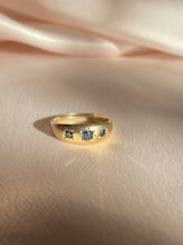 Load image into Gallery viewer, Vintage 9k Gold Sapphire Starburst Gypsy Ring Band