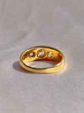 Load image into Gallery viewer, Antique 18k Trilogy Diamond Gypsy Ring 0.65cts