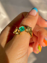 Load image into Gallery viewer, Vintage 18k Emerald Diamond Panther Duo Ring