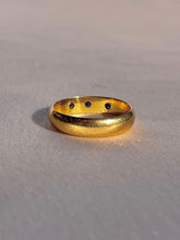 Load image into Gallery viewer, Antique 22k Sapphire Trilogy Starburst Ring 1924